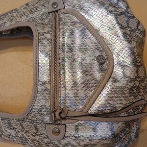 Silver Snakeskin Simply Vera Wang Patterned Women's Bag